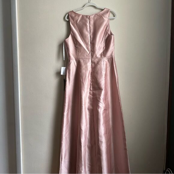 Alfred Sung satin maxi dress in toasted sugar plus size 14 d778 - Picture 5 of 8